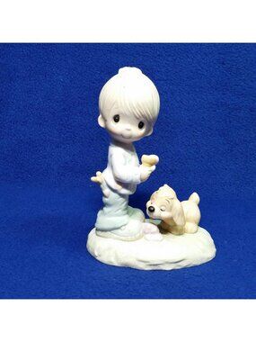 Precious Moments Praise The Lord Anyhow Figurine Jonathan & David 1976 1st Issue